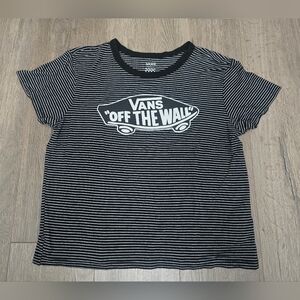 Vans Stripe Women's Size Small Crop Top Skater Streetwear Casual Lightweight